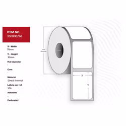 Capture 35000268, White, Roll, Direct thermal, Permanent, 7 cm, 3 cm