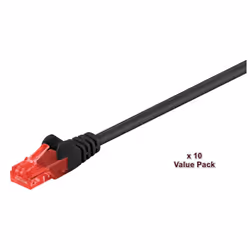 Microconnect V-UTP610SVP, 10 m, Cat6, U/UTP (UTP), RJ-45, RJ-45, Black