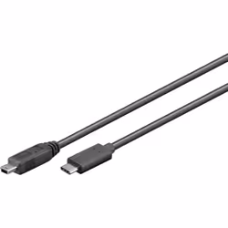 Microconnect USB3.1CMB505, 0.5 m, USB C, Mini-USB B, USB 3.2 Gen 1 (3.1 Gen 1), Male/Male, Black