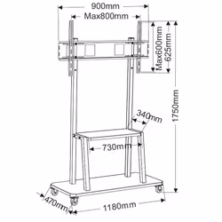 Vivolink VLFS4290 monitor mount / stand 2.54 m (100") Floor Black - Additional view 4