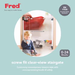 Fred Safety Screw Fit Acrylic Clear-View Baby Safety Gate to Fit Openings 75cm to 100cm
