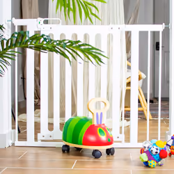 Fred Safety Pressure Fit Pure White Wood Baby Safety Gate to Fit Openings 76cm to 96cm