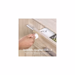 Home Safety Invisible Magnet Lock | Hidden Childproof Cupboard and Drawer Lock | Pack of 2 Baby Safety Catches | Pure White