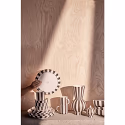 OYOY L301173 vase Round-shaped vase Stoneware Black, White - Additional view 4