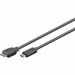 Microconnect USB3.1CAMIB3.01, 1 m, USB C, Micro-USB B, USB 3.2 Gen 1 (3.1 Gen 1), Male/Male, Black