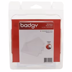 - 100 blank white thick PVC cards – 0.76 mm (30 mil). - Compatible with Badgy. Badgy100 & Badgy200.