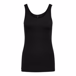 ONLY 15095808 Tank top Round neckline Sleeveless Cotton, Elastane