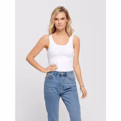 ONLY 15095808, Tank top, Adult, Female, White, White / White, S