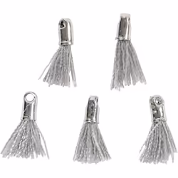 Creativ Company 61188, Tassel, Grey, Cotton, Metal, 5 pc(s), 1 mm, 10 mm