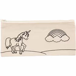 Creativ Company 499662, Soft pencil case, Cotton, Natural, Image, Zipper, Child