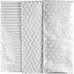 Creativ Company 200893, Gift wrap paper, Silver, Pattern, 500 mm, 700 mm, 17 g