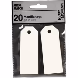 Creativ Company Manila Tags, 3x8 cm, 220 g, Off-white, 20 pc, 1 Pack