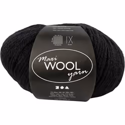 Creativ Company 447420, Craft, Black, Polyacrylic/Wool, 125 m, 30 °C, 100 g