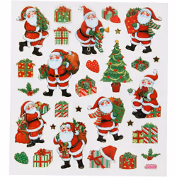 Creativ Company Stickers, Plastic, Multicolour, Christmas pattern, Christmas, 150 mm, 165 mm