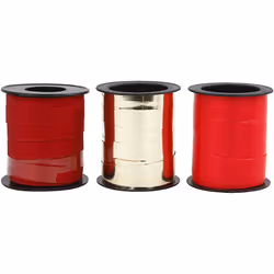 Creativ Company 202411, Gift wrap ribbon, Gold, Red, Monochromatic, 15 m, 3 pc(s)