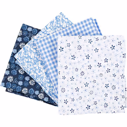 Creativ Company 441835, Cotton, Blue, Pattern, Floral pattern, 4 pc(s), 450 mm
