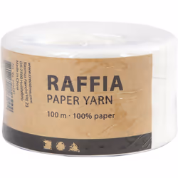 Creativ Company Paper Raffia Yarn, W: 7-8 mm, White, 100 M, 1 Roll