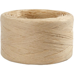 Creativ Company Paper Raffia Yarn, W: 7-8 mm, Sand, 100 M, 1 Roll