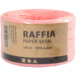 Creativ Company Paper Raffia Yarn, W: 7-8 mm, Light Rose, 100 M, 1 Roll