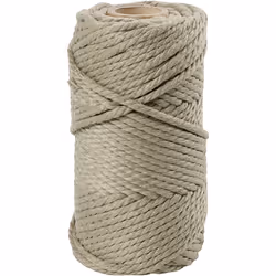 Creativ Company Macramé Cord, L: 55 m, 4 mm, Moss Green, 330 G, 1 Roll, Hand sewing, Green, Cotton, 55 m, 4 mm, 330 g