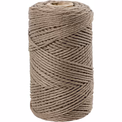 Creativ Company Macramé Cord, L: 198 m, 2 mm, Light Brown, 330 G, 1 Roll, Hand sewing, Brown, Cotton, 198 m, 2 mm, 330 g