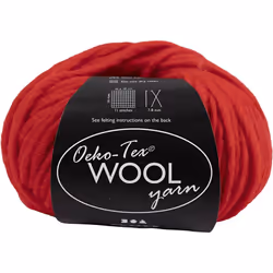 Creativ Company 4824534, Craft, Red, Wool, 50 m, 100% Wool, 50 g