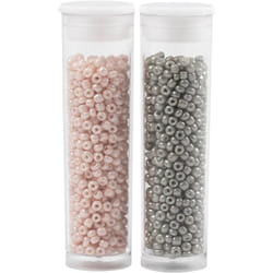 Creativ Company 68691 beads Seed bead Glass Grey, Rose