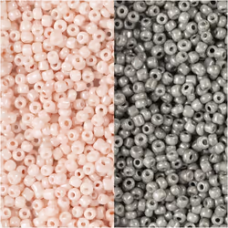 Creativ Company 68691 beads Seed bead Glass Grey, Rose