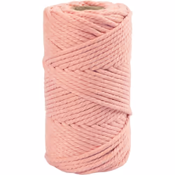 Creativ Company 977561, Macramé, Rose, Recycled cotton/Polyester, 55 m, 80% recycled cotton and 20% polyester, 4 mm