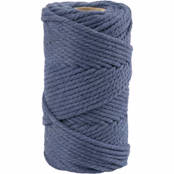 Creativ Company 977564, Macramé, Blue, Recycled cotton/Polyester, 55 m, Recycled Cotton 80%, polyester 20%, 4 mm