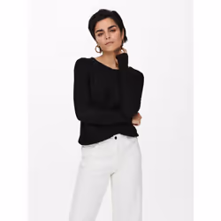 ONLY 15113356, Pullover, Adult, Female, Black, L, Round neckline