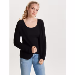 ONLY 15116277, Cardigan, Adult, Female, Black, XS, Cotton