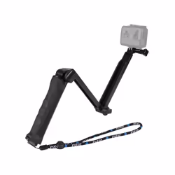 PULUZ 3-Way Grip Foldable Tripod Selfie-stick Extension Monopod for GoPro, Insta360 ONE R, DJI Osmo Action and Other Action C ...