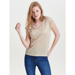 ONLY 15136069 Top (garment) V-neck Short sleeve Polyester, Viscose