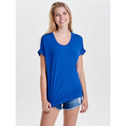 ONLY 15106662 T-shirt Round neckline Short sleeve Elastane, Polyester, Viscose