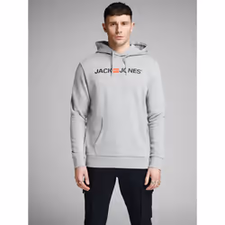 Jack & Jones 12137054, Adult, Grey, S, Cotton, Polyester, Do not bleach, Natural drying