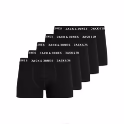 Jack & Jones 5-Pack Trunks, Boxer briefs, Boxer brief, Adult, Male, Black, Monochromatic