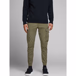 Jack & Jones 12141844, Cargo, Adult, Green, Cotton, Elastane, Do not bleach, Natural drying