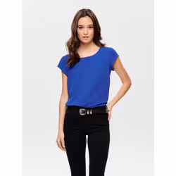 ONLY 15142784, Top (garment), Adult, Female, Blue, Surf The Web, Short sleeve