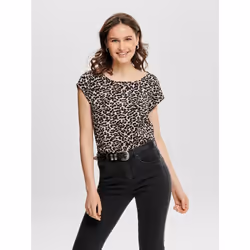 ONLY 15161116, Top (garment), Adult, Female, Beige, Pumice Stone, Round neckline