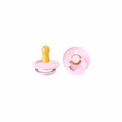 Colour Soother 2-Pack, BPA Free Dummy Pacifier, Round Nipple. Natural Rubber Latex, Size 1 (0-6 Months), Baby Pink/Baby Pink