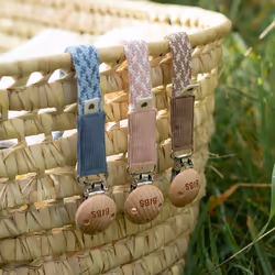 Bibs Pacifier Clip - Sage/Ivory - Additional view 3
