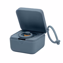 Pacifier Box with Strap. Soother Holder and Steriliser case. 100% BPA Free Food-Grade Material. Made in Denmark. Petrol