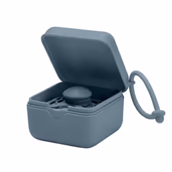 Pacifier Box with Strap. Soother Holder and Steriliser case. 100% BPA Free Food-Grade Material. Made in Denmark. Petrol