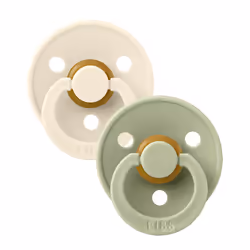 Bibs Colour 2 PACK - Ivory/Sage, Classic baby pacifier, Anatomical, Latex