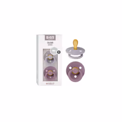 Colour Symmetrical Soother 2-Pack, BPA Free Dummy Pacifier, Symmetrical Nipple. Natural Rubber Latex, Made in Denmark. 0-6 Mo ...