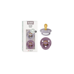 Colour Symmetrical Soother 2-Pack, BPA Free Dummy Pacifier, Symmetrical Nipple. Natural Rubber Latex, Made in Denmark. 0-6 Months (Pack of 2), Fossil