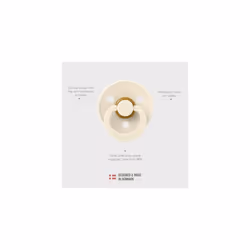 Colour Symmetrical Soother 2-Pack, BPA Free Dummy Pacifier, Symmetrical Nipple. Natural Rubber Latex, Made in Denmark. 0-6 Months (Pack of 2), Fossil