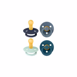 Colour Soother 4-Pack, BPA Free Dummy Pacifier, Round Nipple. Natural Rubber Latex, Made in Denmark. 6-18 Months (Pack of 4), ...