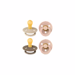 Colour Soother 4-Pack, BPA Free Dummy Pacifier, Round Nipple. Natural Rubber Latex, Made in Denmark. 0-6 Months (Pack of 4),  ...